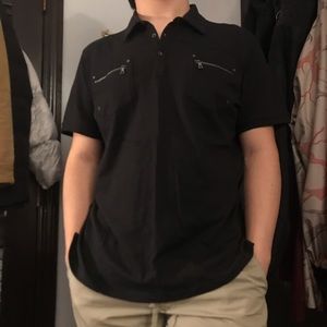 black polo w/ zipper pocket